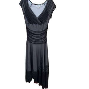 Vintage 70’s Jody of California High Low Black  Formal Maxi Prom Dress Size 5/6